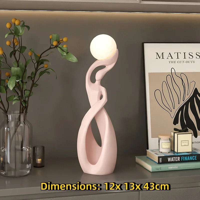 NEW Home Decoration Art Light Luxury Creative Living Room TV Cabinet Floor Decoration Night Glow Resin Sculpture LED Floor Lamp