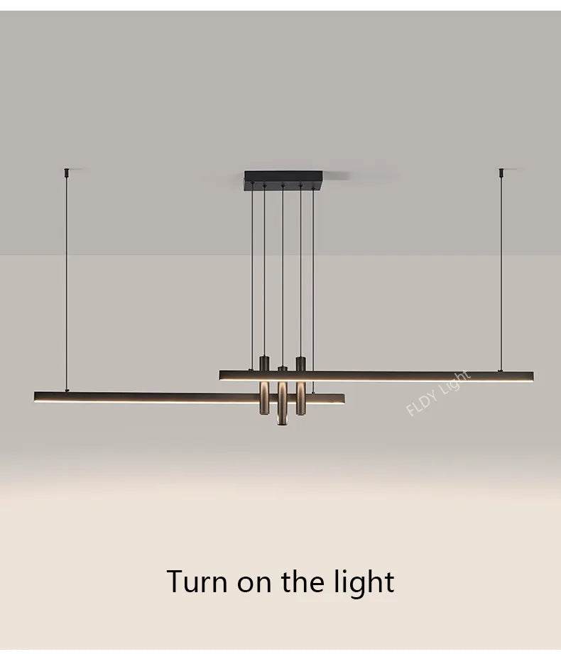 Modern light creative bar counter strip designer lamps LED Pendant Light  for Dining Table Kitchen Chandelier Memory Function