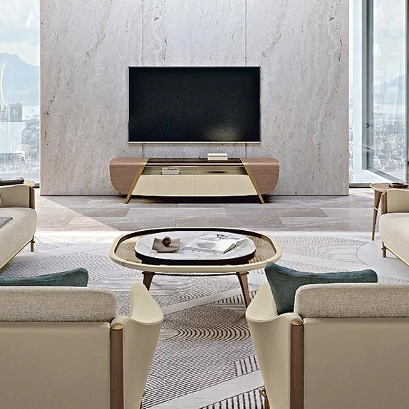 Stainless Steel Italian Merble TV Unit Living Room Furniture TV Stand Wooden Marble Table Modern TV Cabinet