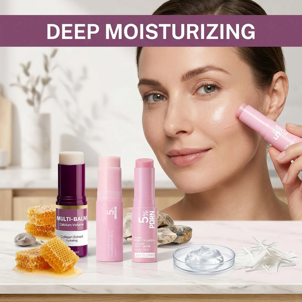 2026 New PDRN Pink Collagen Multi Balm Stick Volume Firming Anti Aging Smooth Fine Lines Eye Neck Forehead Smile Lines Face Care