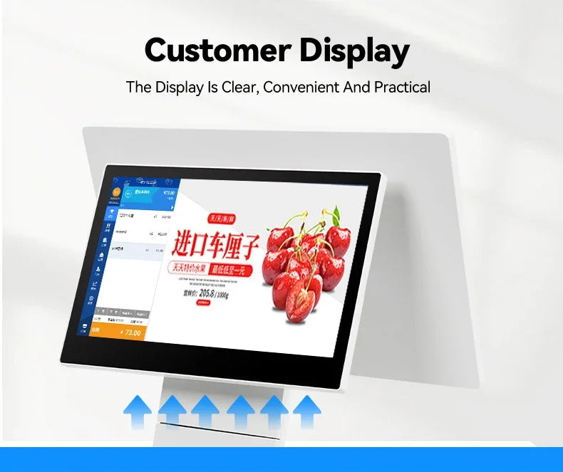 Dual Screen Terminal Cash Register POS All In One System Windows 10/Android For Supermarket Cash Registers Can Connect Printer