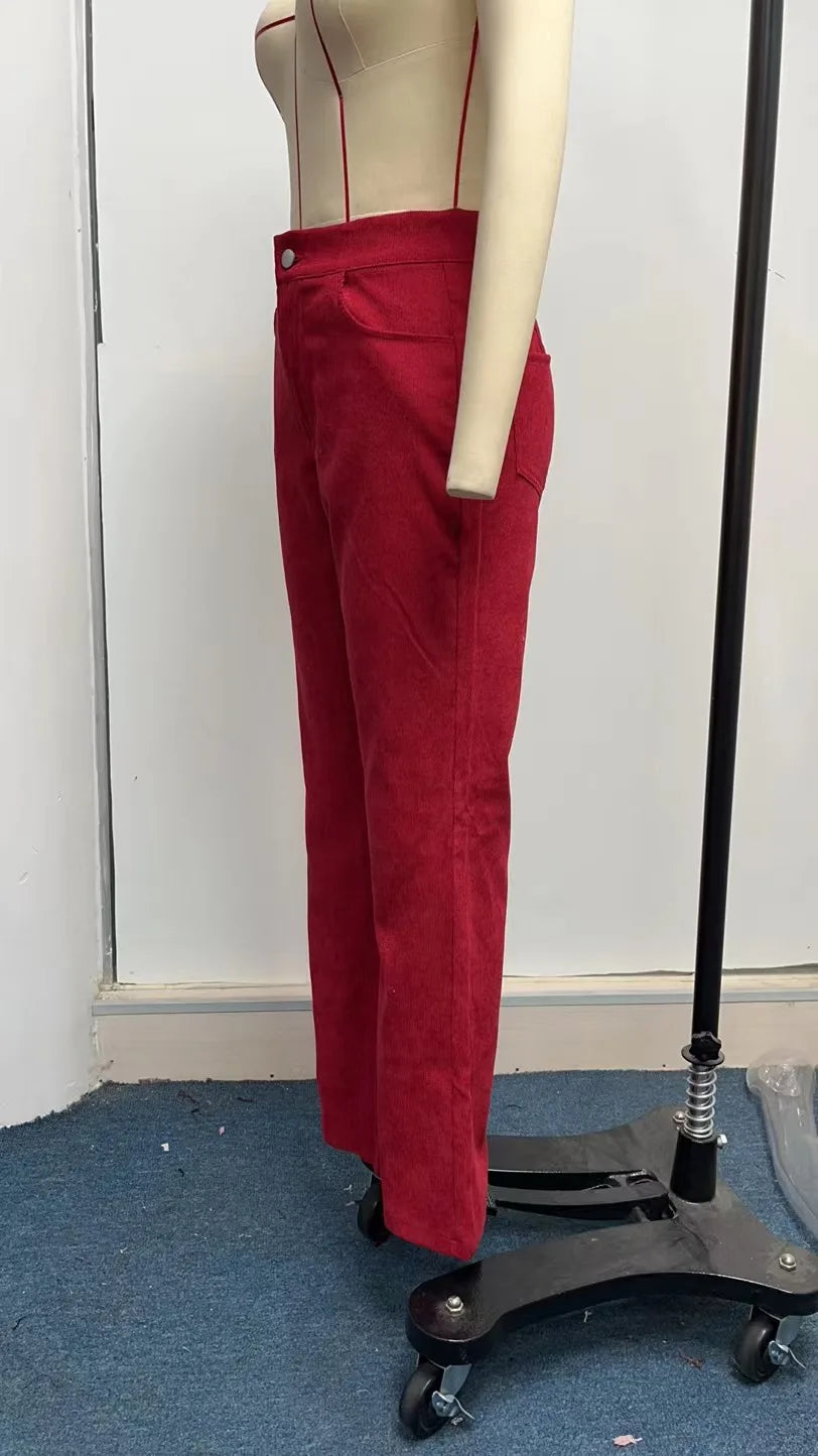 Women's Pants Spring New Elegant Trousers Bootcut Pant Fashion Slim High Waist Casual Trousers Solid Street Long Flare Clothing