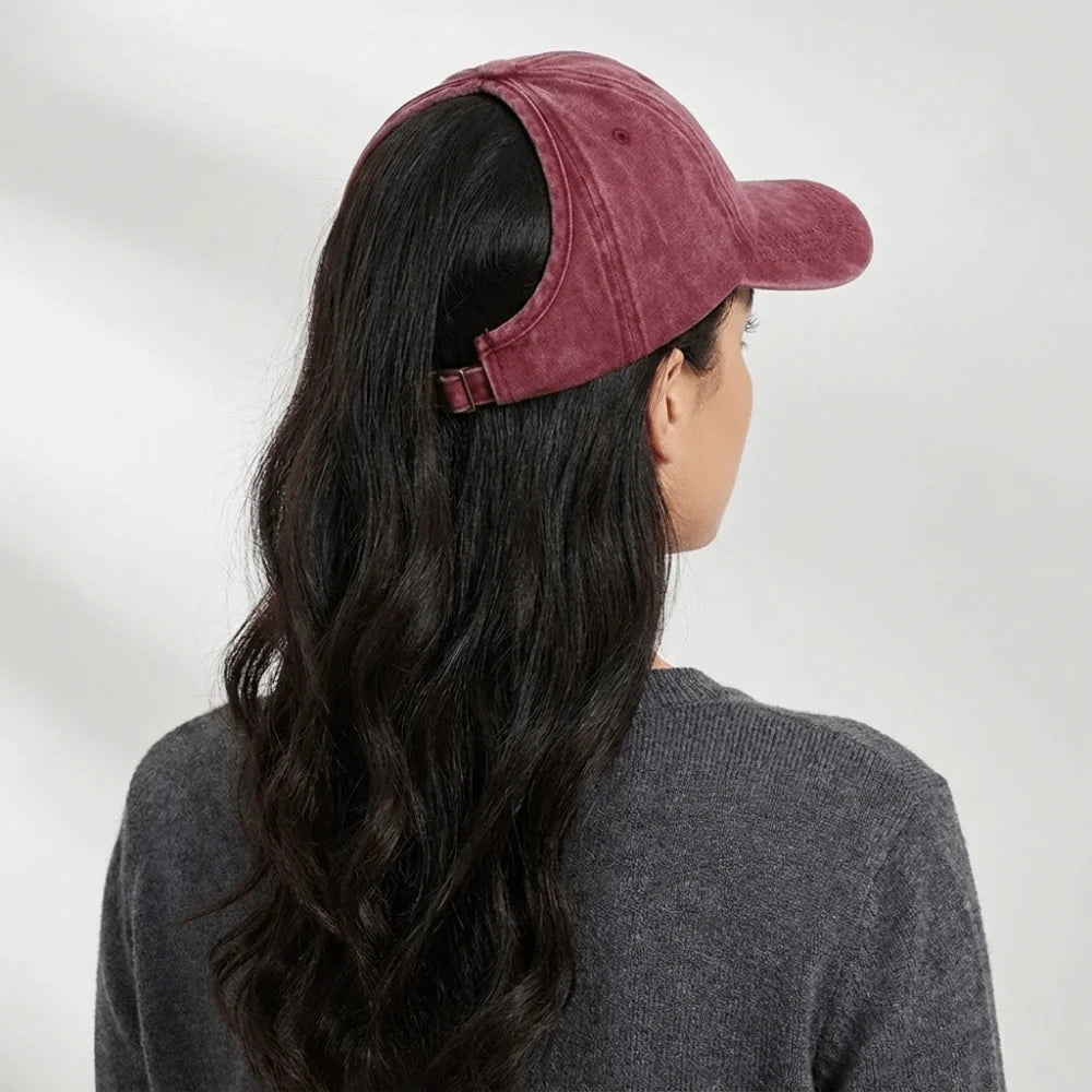 Visor Cap Solid Color Washed Baseball Cap Hip Hop Adjustable Empty Top Hat Snapback Cap Sunscreen Sun Protection Peaked Hat Men