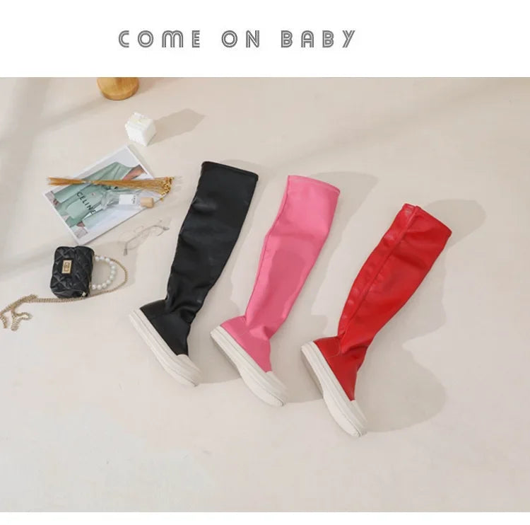 Women's Over-the-knee Boots Sexy  Women Stretch Tight Boots Flat Thick Bottom  Autumn Winter Black Women's Thigh High Boots