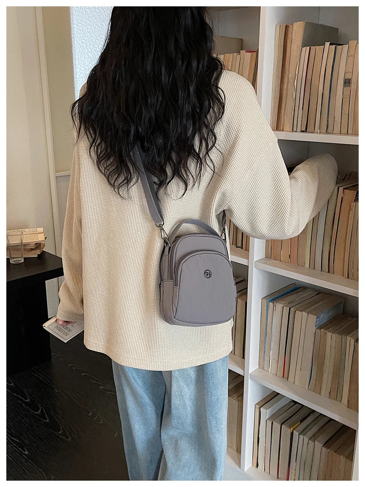 Casual Oxford Fabric Mobile Phone Bag Women's Crossbody Bag Lightweight Trendy Single Shoulder Canvas Bag for Walking