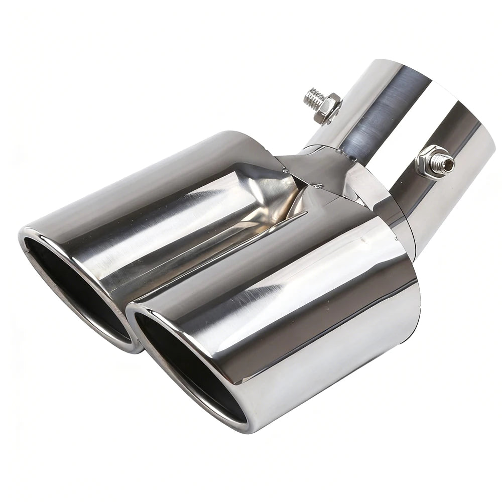 Universal Dual Exhaust Tip Stainless Steel Slant Cut Tip for Car Exhaust Pipe Extension Modification Decoration Muffler Tailpipe