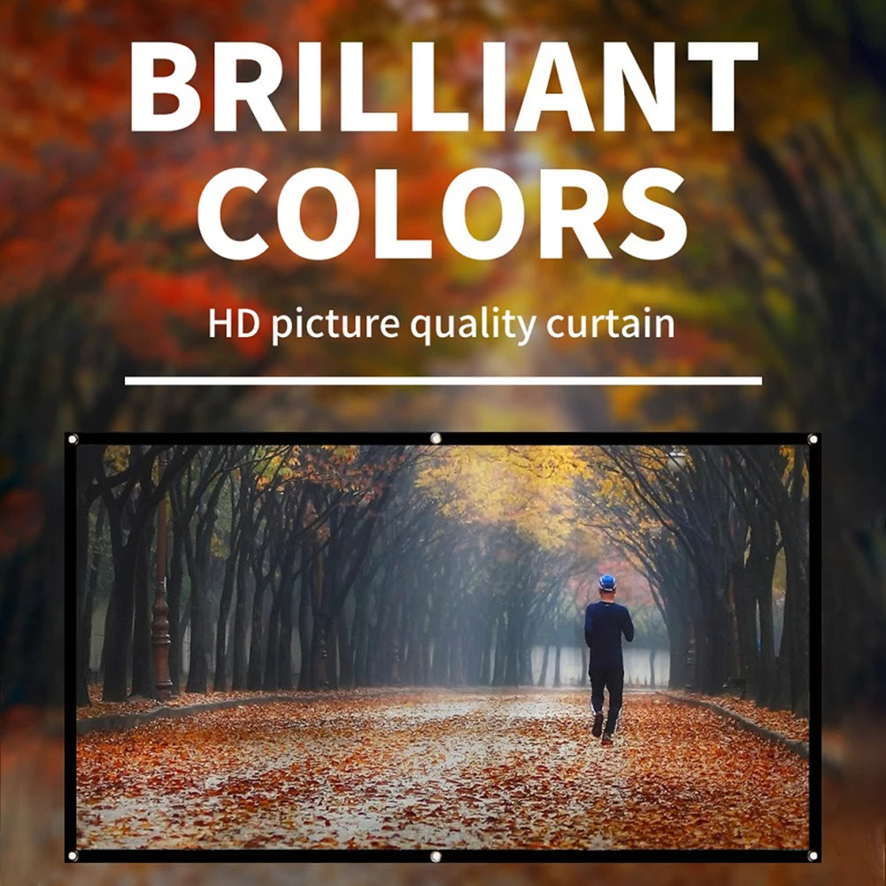 Simple Projector Curtain Home Set Theater Office 16:9 HD Display Projection Screen for Household Bedroom Accessories