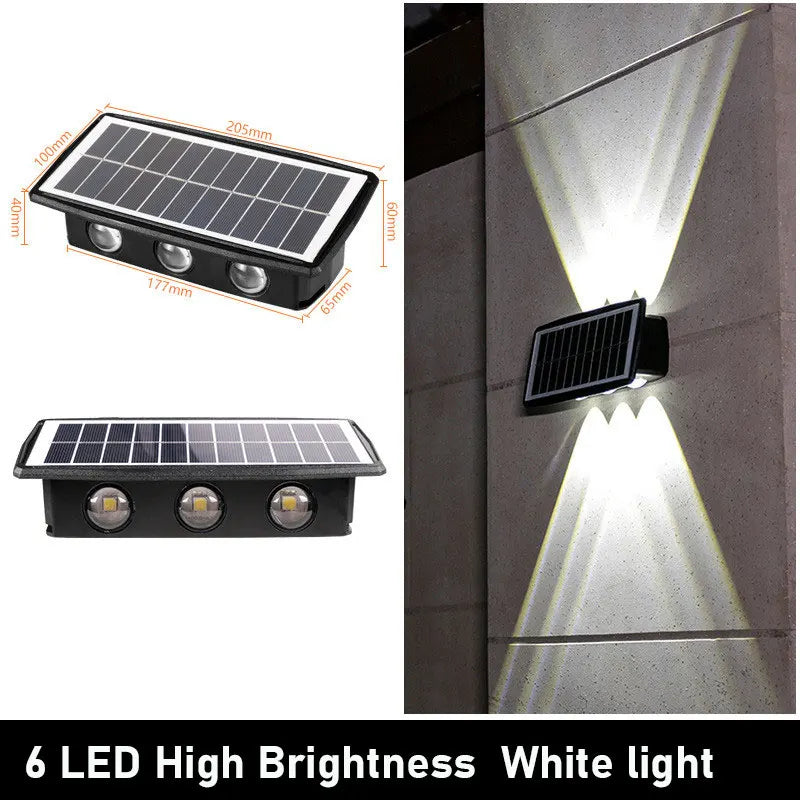 Solar Wall LED Light Outdoor Garden Decoration Wall Lamp High Brightness Up And Down Luminous Lighting Outdoor Solar LED Lamp