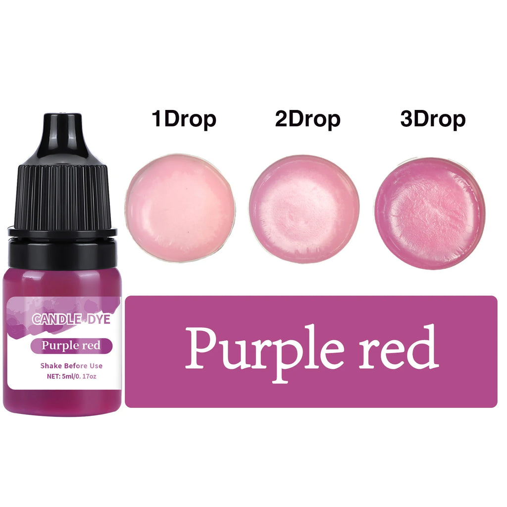5ml/Bottle Candle Wax Pigment Colorant Non-Toxic Soy Candle Wax Pigment Liquid Dye Soy Wax DIY Soap Dyes Candle Making Supplies