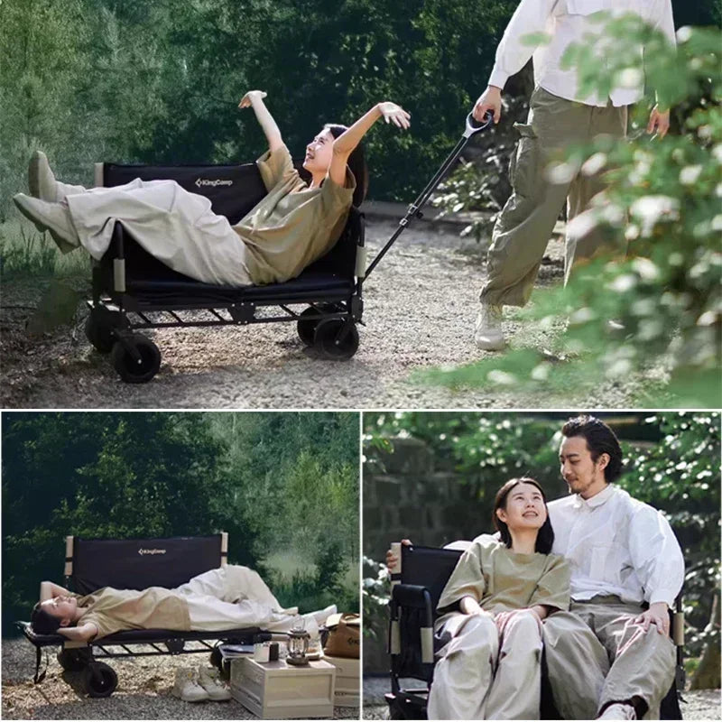 Outdoor camping cart, camping trailer, foldable stall, small cart, hand pulled travel camping picnic cart