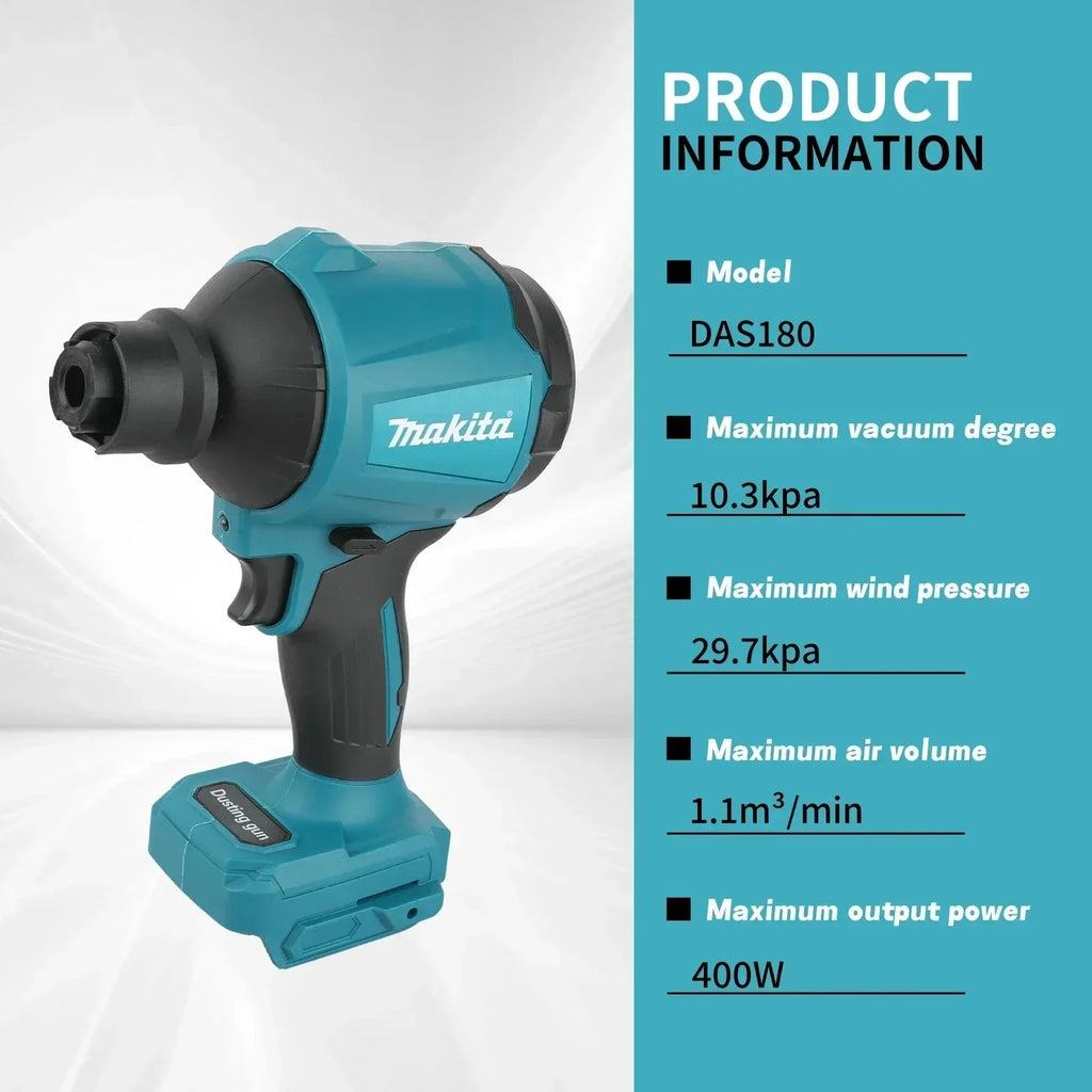 Makita DAS180 Cordless Air Blower 18V Multifunction Dusting Machine with Nozzle Air Dust Removal Gun Inflator Tool