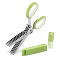 Herb Scissors Stainless Steel 5 Blade Kitchen Shears Household Vegetable Cutter with Cover Multifunctional Kitchen Gadgets