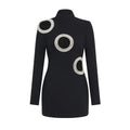 Women Sexy Hollow Out Beading Bandages Dress Long Sleeve Bodycon Clothes Club Party Celebrity Mini Dresses