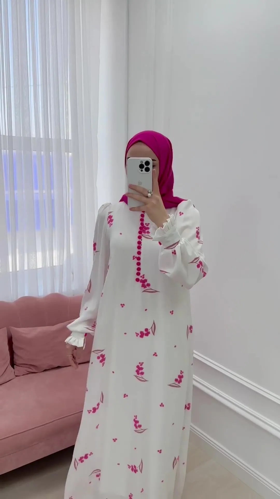 Eid Muslim Party Dress for Women Sweet Print Long Dresses Button Ramadan Morocco Vestidos Largos Dubai Turkey Robe Jalabiya 2024