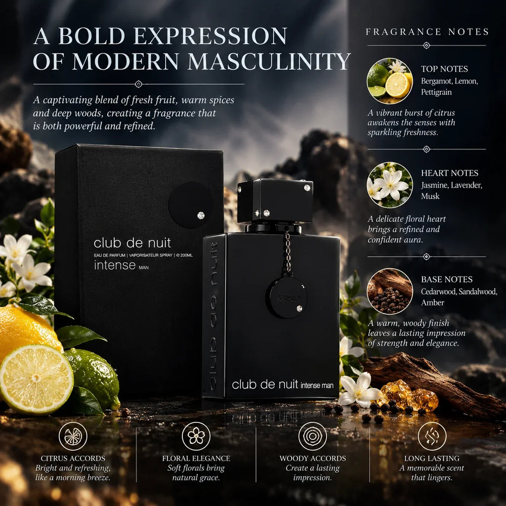 Club de Nuit Intense Urban Man Elixir Iconic Sillage Untold Eau de Parfum Spray Men Perfume Long Lasting Fragrance