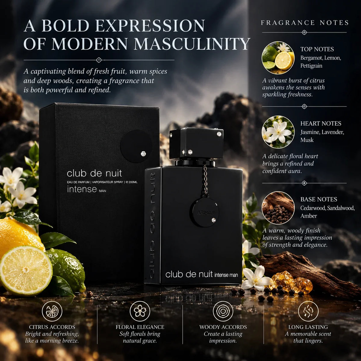 Club de Nuit Intense Urban Man Elixir Iconic Sillage Untold Eau de Parfum Spray Men Perfume Long Lasting Fragrance