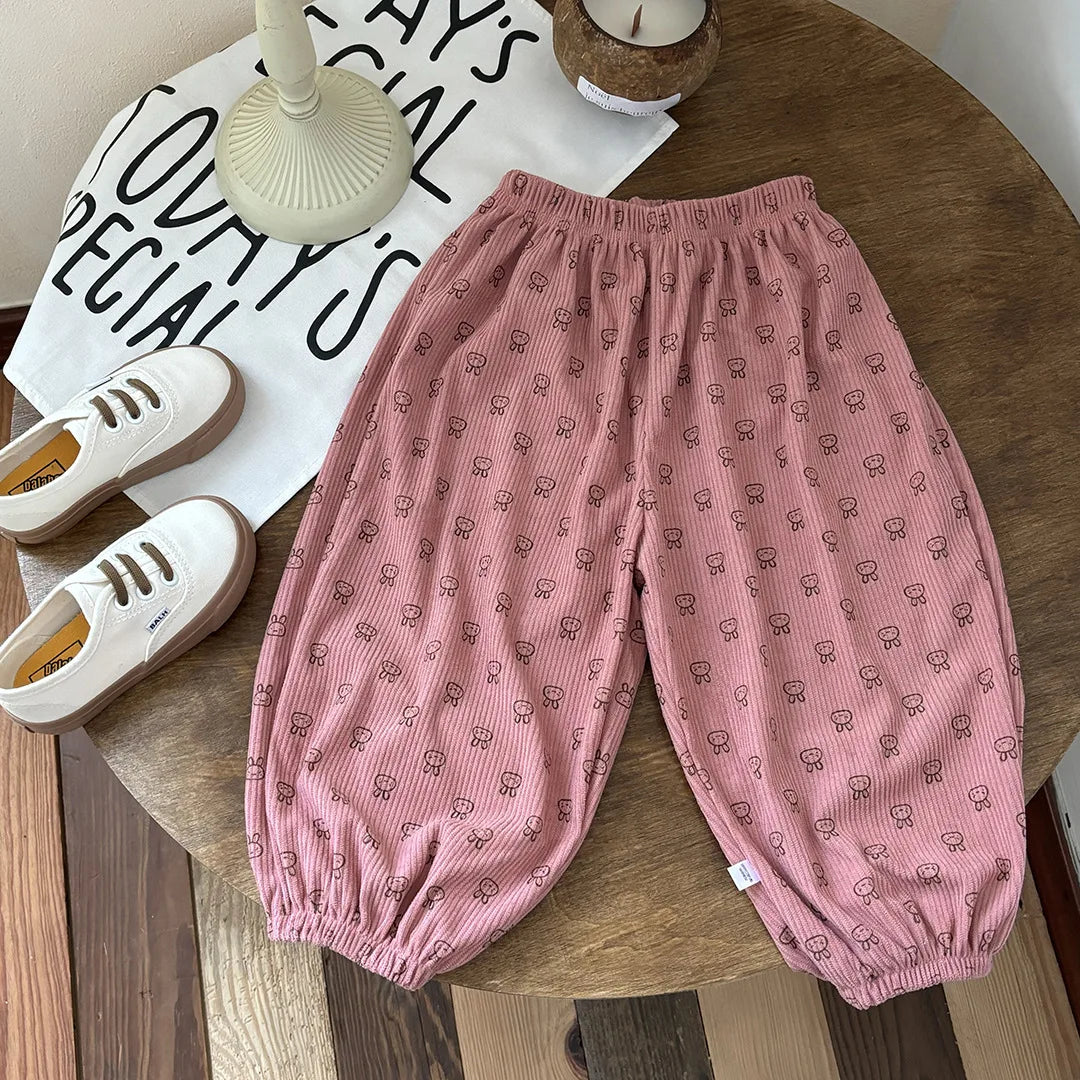 Autumn New Girl Children Loose Rabbit Casual Pants Baby Fashion Pants Kid Outdoor Cotton Trousers Toddler Girl Clothing Costume