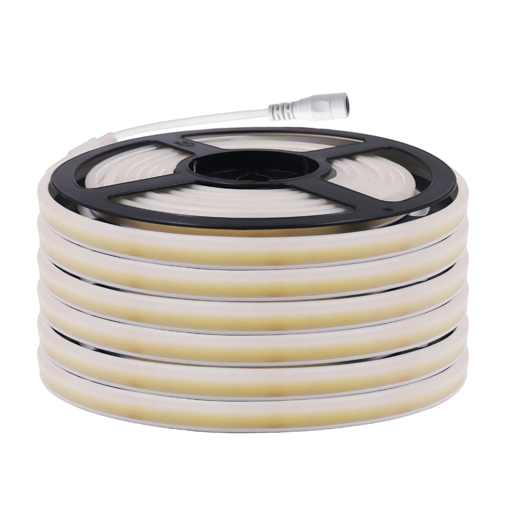 IP65 Waterproof COB LED Neon Strip 12V 24V 320Leds/M for Room Warm/Natural/Cool White Flexible Ribbon LED Light for Garden Decor