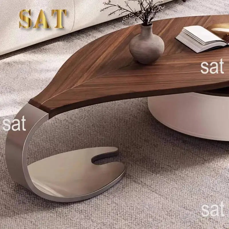 @Living Room Furniture Set Wooden Modern Nesting China Small Oval Shape Side Tea Table Design Leaf Shaped Coffee Table