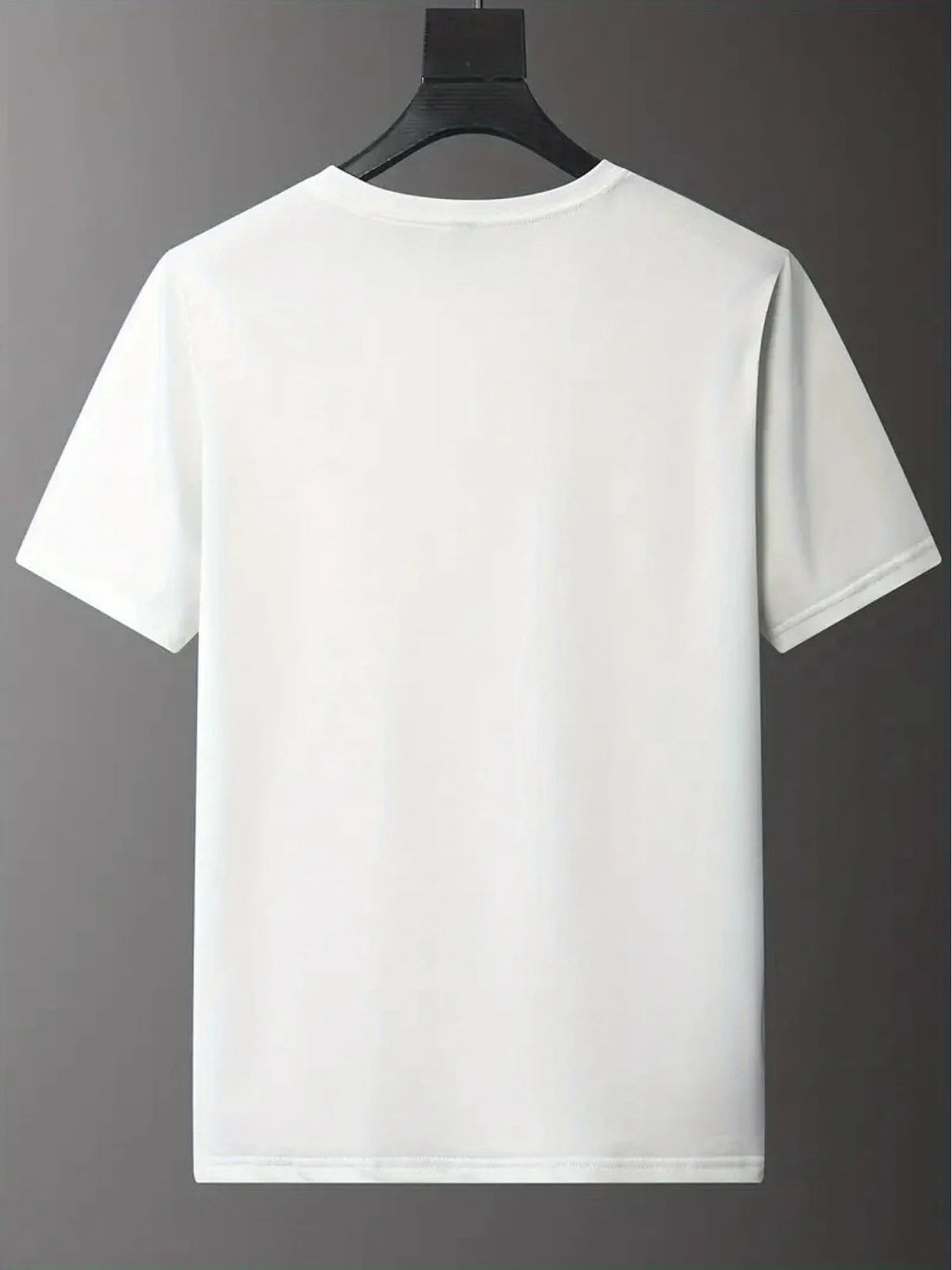 Men's Summer 100 Cotton Fashion Casual Loose Large Size Geometric Airplane Pattern Printed Round Neck Short Sleeve T-shirt Top