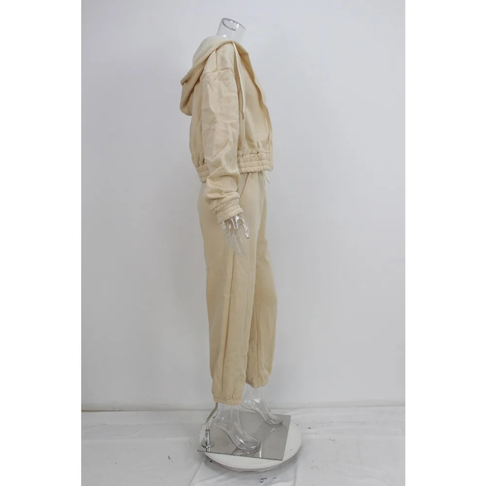 Women's Winter Hoodie Sweatshirt Casual Winter Outfit Three-piece Set Long Trousers for Cold Weather, Travel and Home Comfort