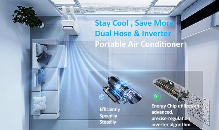 Inverter Portable Air Conditioning Mini Air Conditioning Cooler 12000btu Double Tube and Single Tube Portable Air