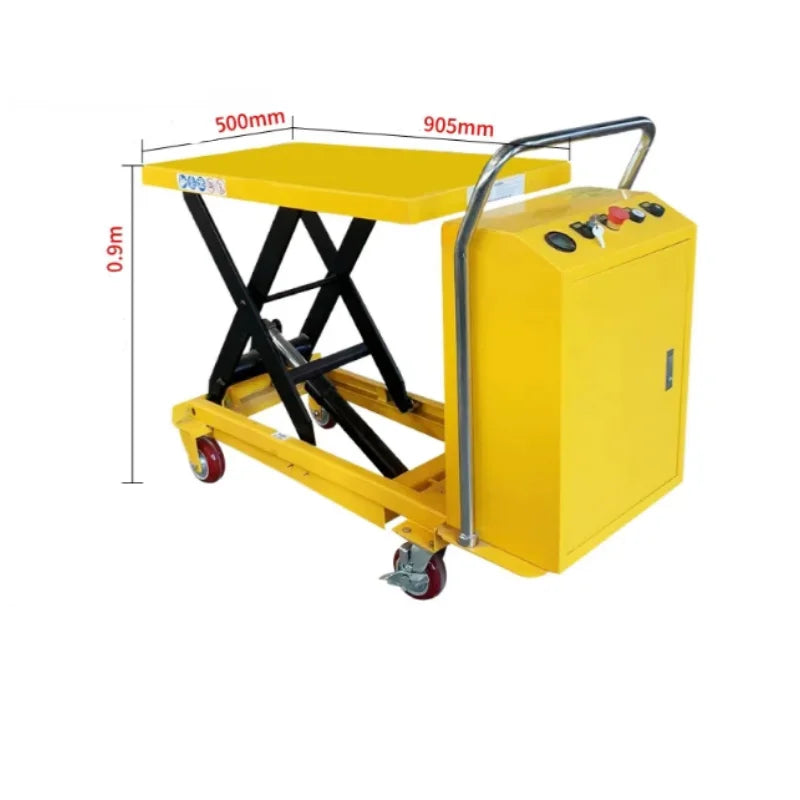905X500mm platform electric scissor lift 0.9m mobile hydraulic lift car with battery