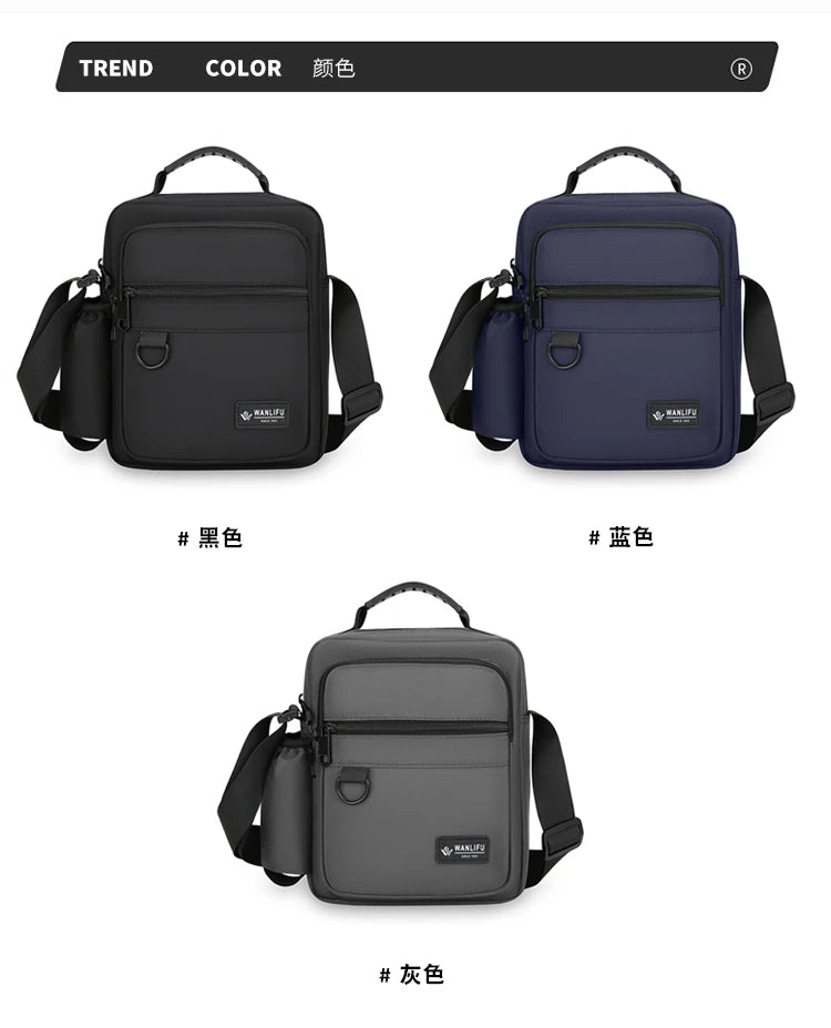 Fashion Casual Men's Bag Handbag High Quality Man Crossbody Bags Easy Travel Bag Stylish Men's Shoulder Bag With Bottle Pocket