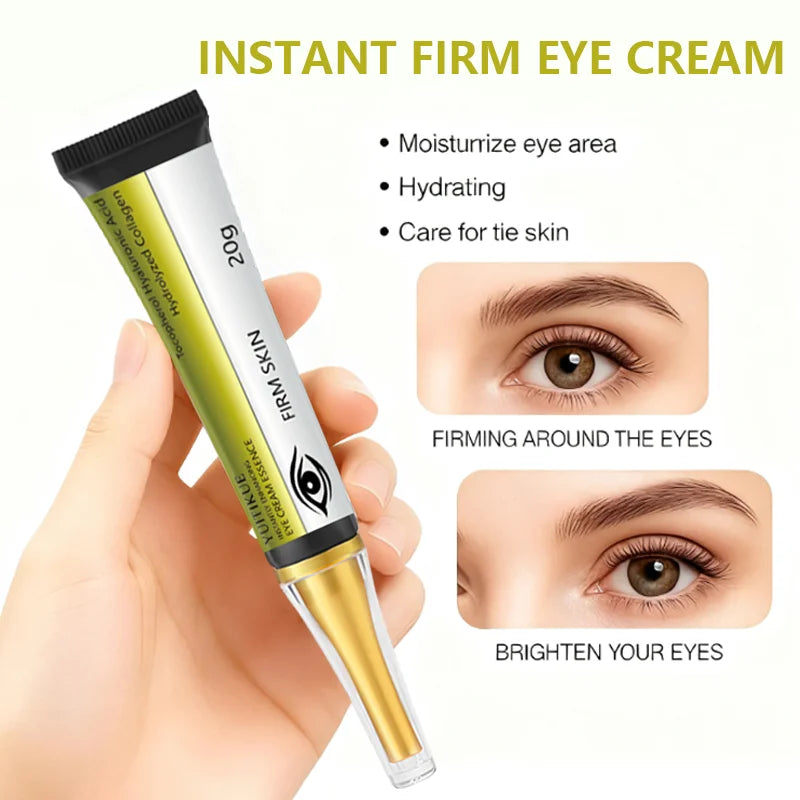 YUITIKUE Instant Firm Eye Cream 20g - with Hyaluronic Acid & Collagen, Deeply Moisturizes & Brightens Eyes