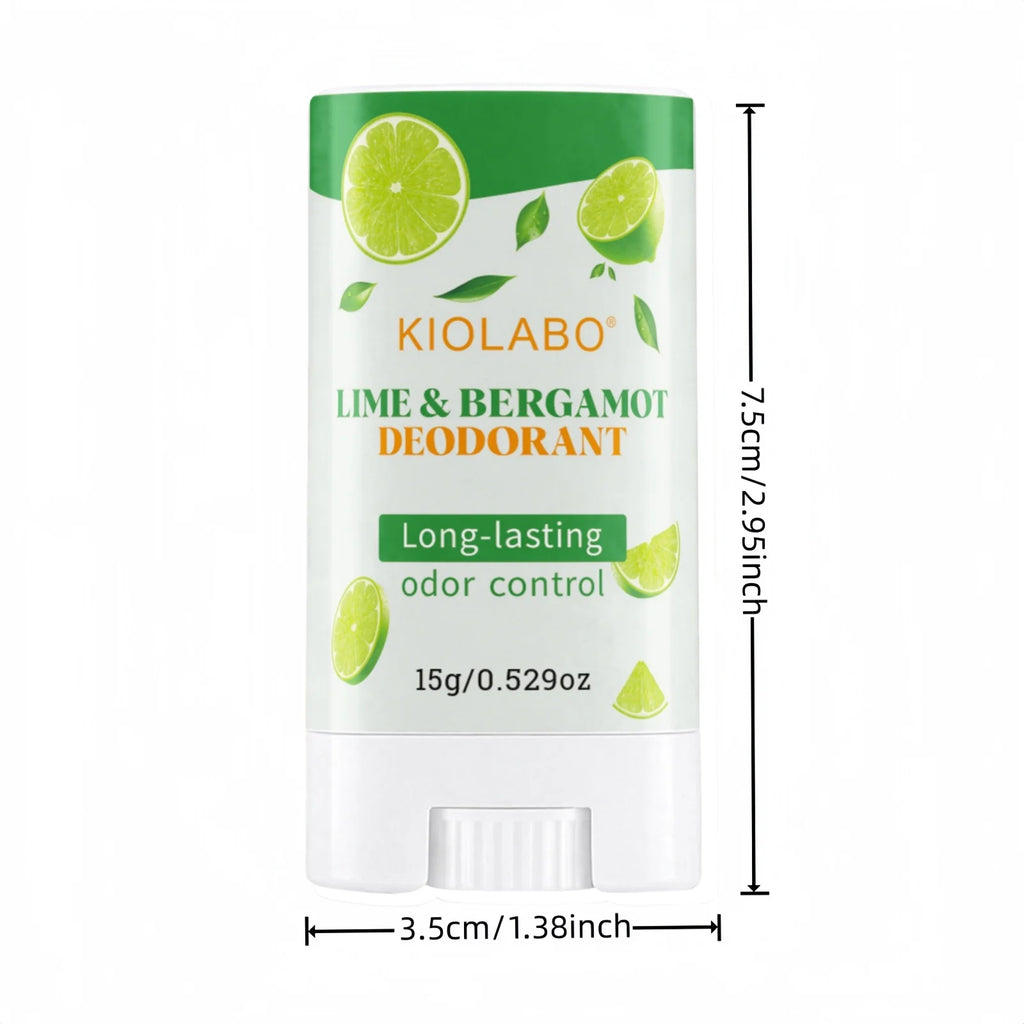 Lime & Bergamot Deodorant Stick for Men & Women – Long Lasting Odor Control, Fresh Citrus Fragrance Underarm Deodorant, Natural