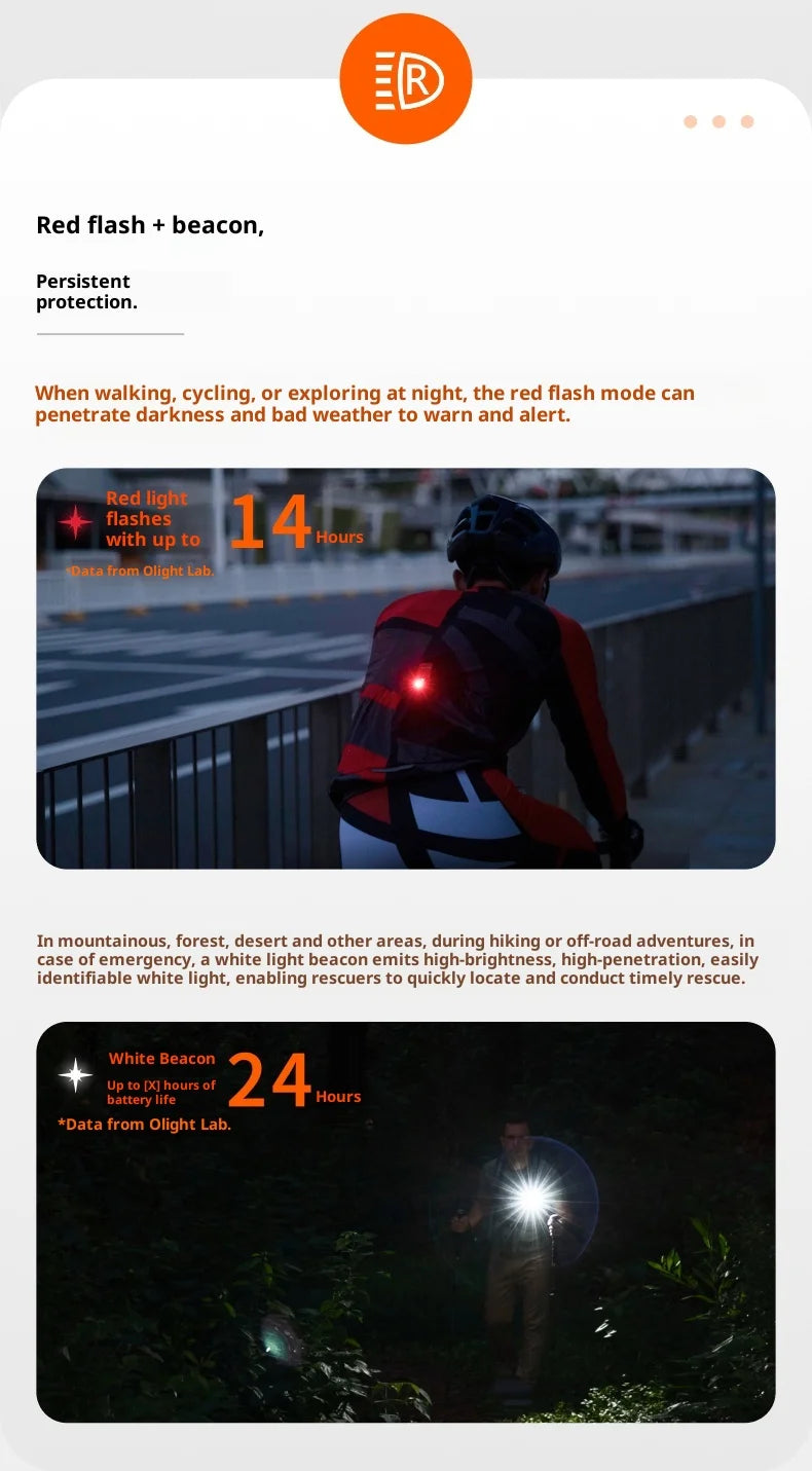 Olight Oclip Pro Outdoor Flashlight Portable Strong Light Camping Torch Long Range Rechargeable 500LM Aluminum Alloy Flashlight