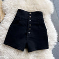 Streetwear Black Denim Shorts Women Fashion High Waist Hip Wrap Shorts Jeans Summer Korean Single Breasted Sexy Hot Short Pants