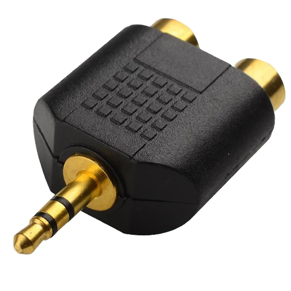 3.5mm to 2-RCA Adapter Gold Plated Stereo to Male Female Audio Splitter Cable for TV Speaker Home Theater Sound System,connector