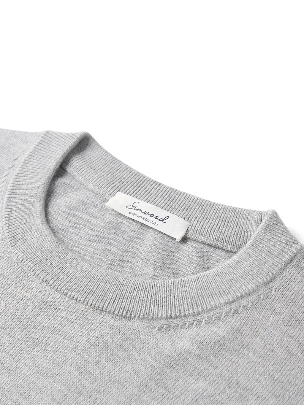 SIMWOOD 2026 Autumn New Regular Fit 12 Gauge Fine Sweater Men Antistaic Basic Knit Pullovers