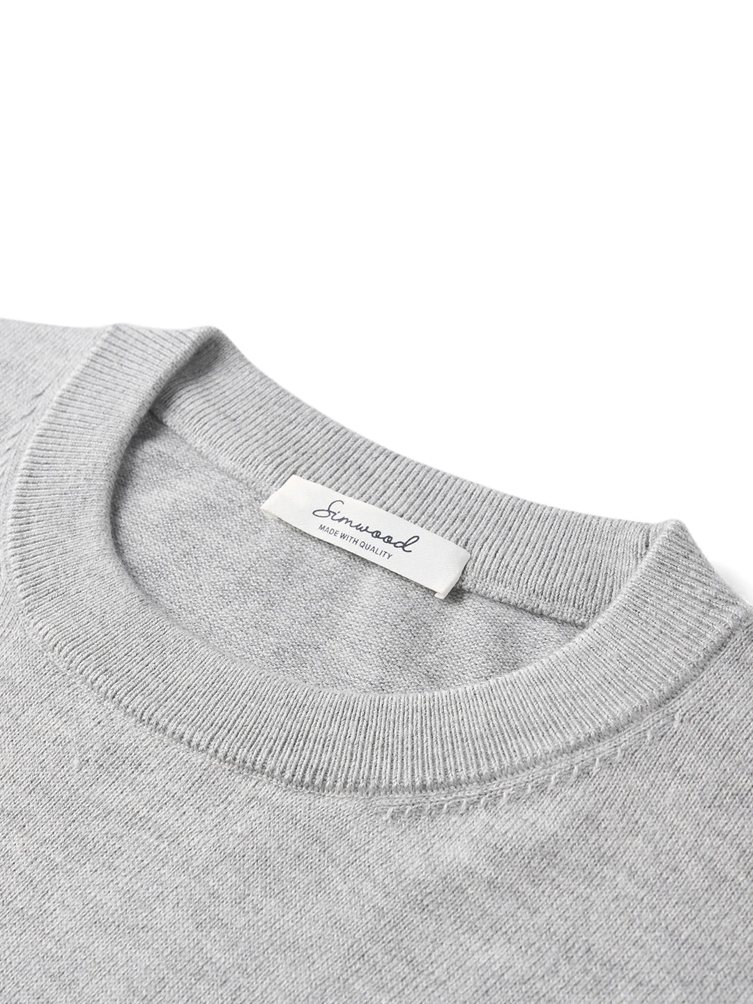 SIMWOOD 2026 Autumn New Regular Fit 12 Gauge Fine Sweater Men Antistaic Basic Knit Pullovers