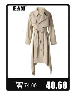 [EAM] Women Coffee Color-block Big Size Long Sweater Dress New Turtleneck Long Sleeve Fashion Tide Spring Autumn 2026 1DJ2393