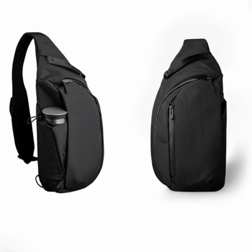 High Quality Simple Crossbody Bag Casual Solid Color Sling Backpack with Water Bottle Pocket Chest Bag Outdoor Sport