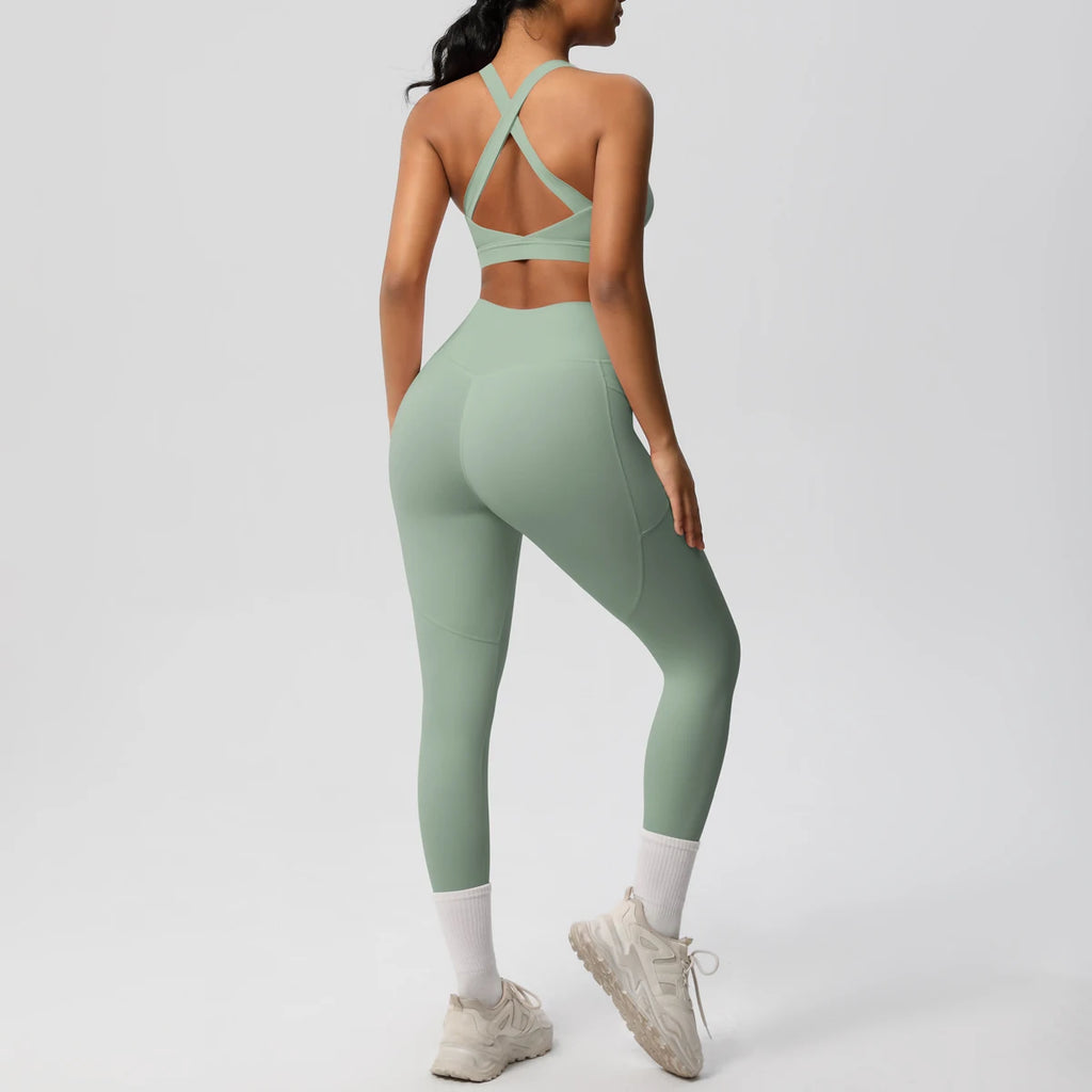 Yoga Suit Sports Set Womens Sportswear Sports Women's Yoga Bra Tummy Control Slimming Booty Leggings Women's Tracksuit