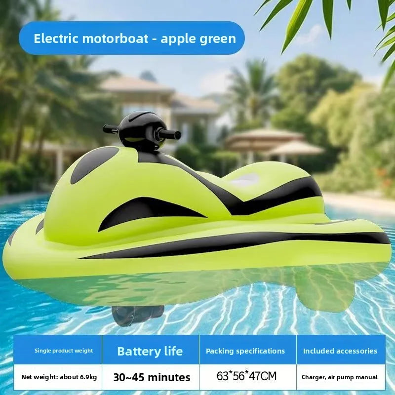 Powered Inflatable Water Scooter Toy – Motorized Surfboard with Handle Steering for Adults & Home, Pool/Lake Ride-on