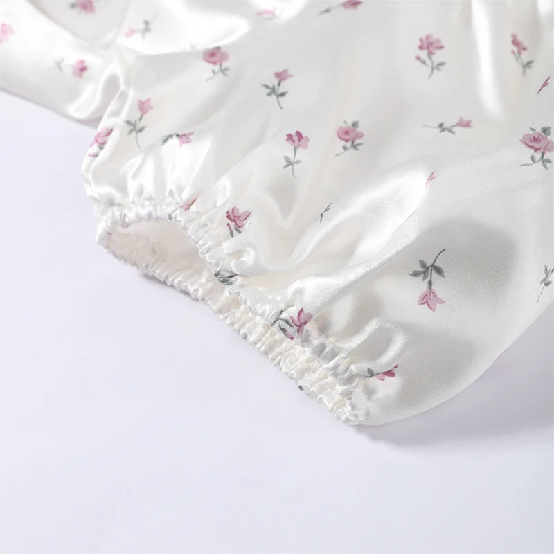 Elegant Women's Printed Waistband Stain Long Dress Slim Waist Cinched Bubble Sleeve Dresses 2026 Spring Summer Party Robes