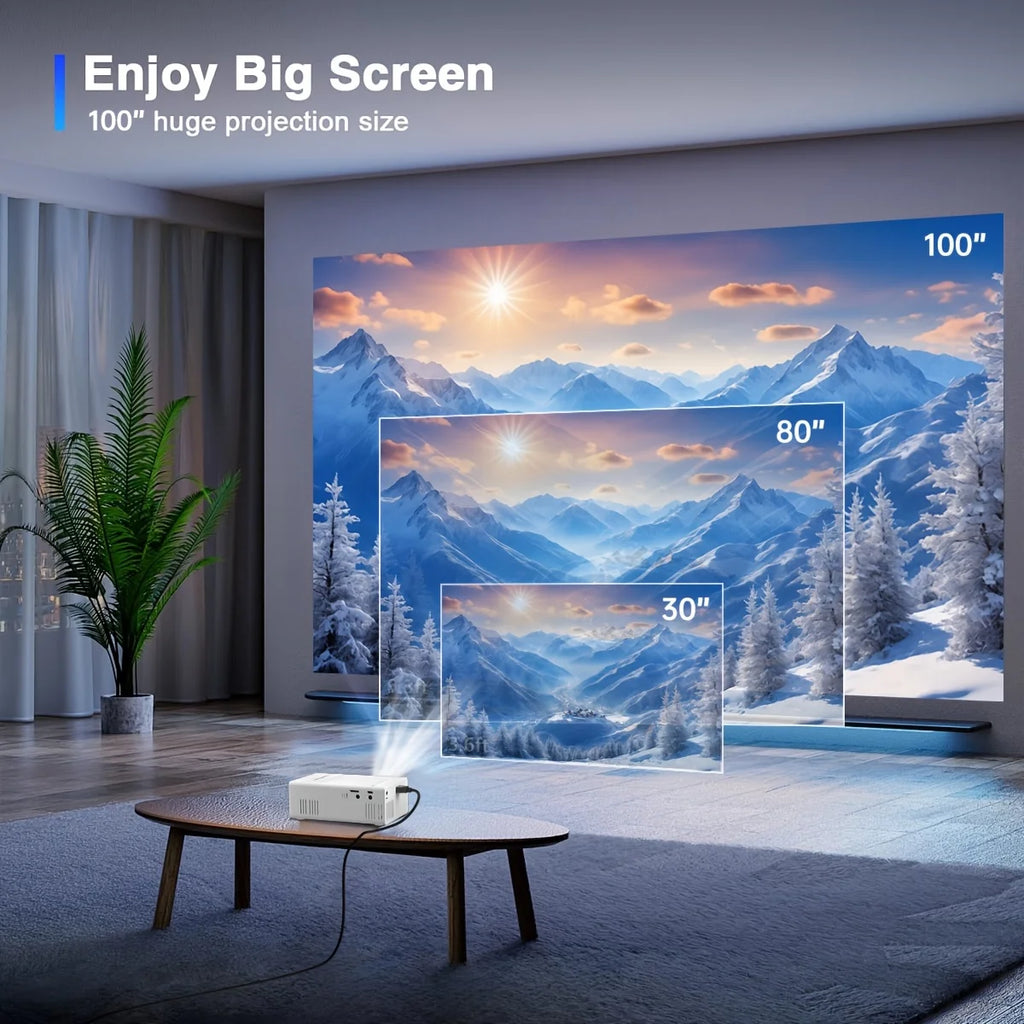 2026 upgraded mini Projector, portable video projector, home theater projector, supports 4K HD resolution, USB connection