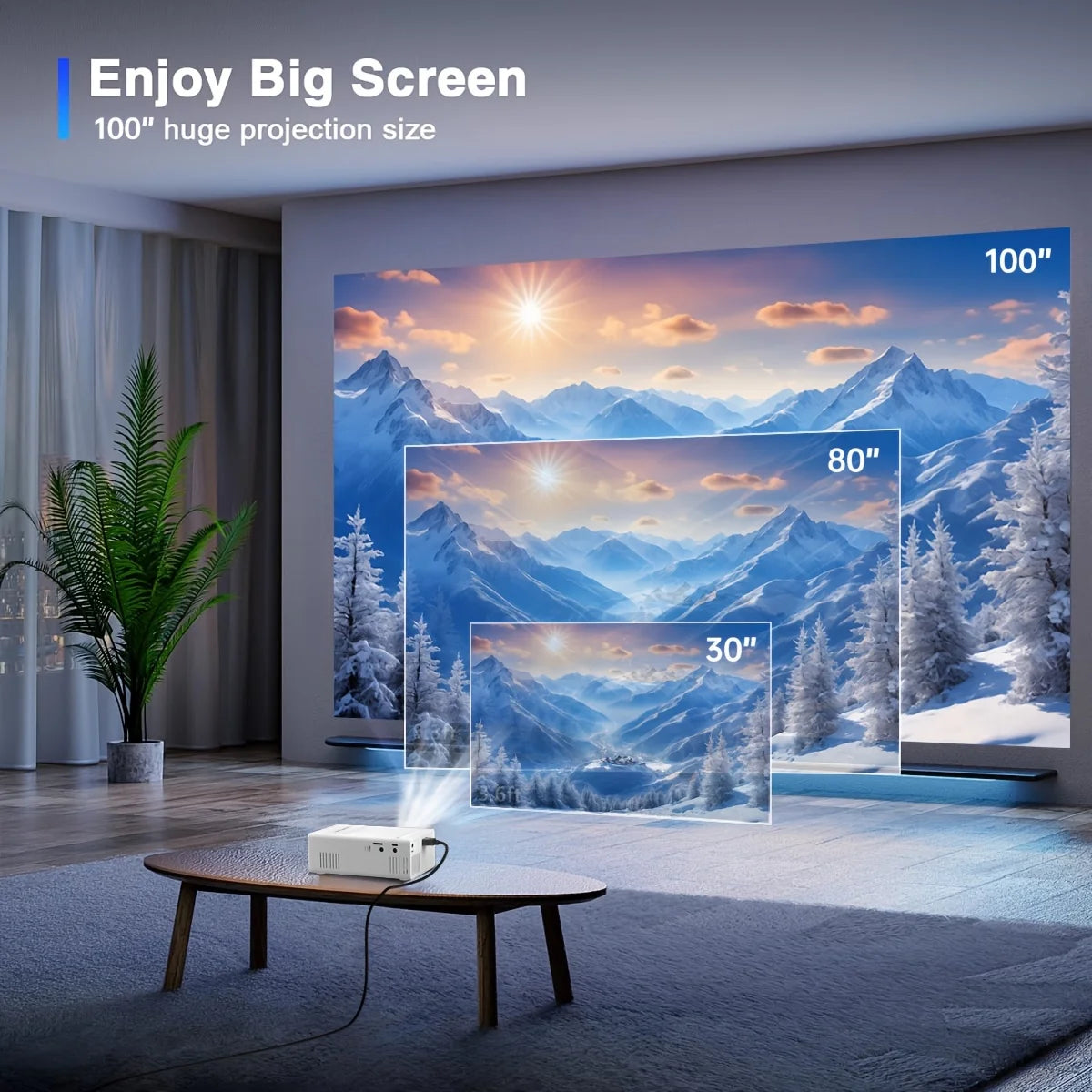 2026 upgraded mini Projector, portable video projector, home theater projector, supports 4K HD resolution, USB connection