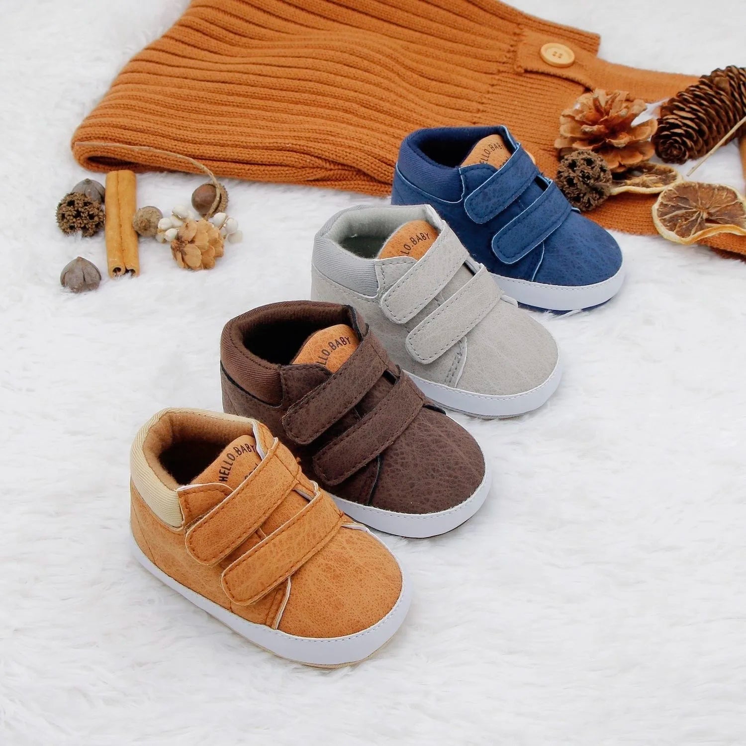 Spring and Autumn Seasonal Collection 0-1 Year Old Baby Shoes Soft Bottom High Top Baby Shoes Baby Shoes Learning Shoes