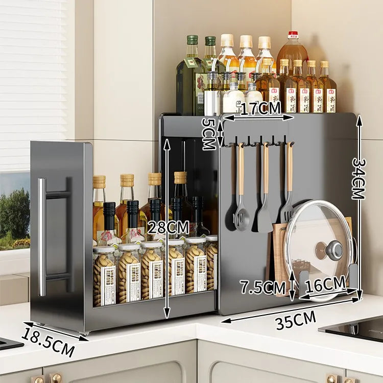 New Pull-out Multifunctional Multi-layer Storage Shelf for Seasoning Products Kitchen Narrow Table Supplies Storage Rack