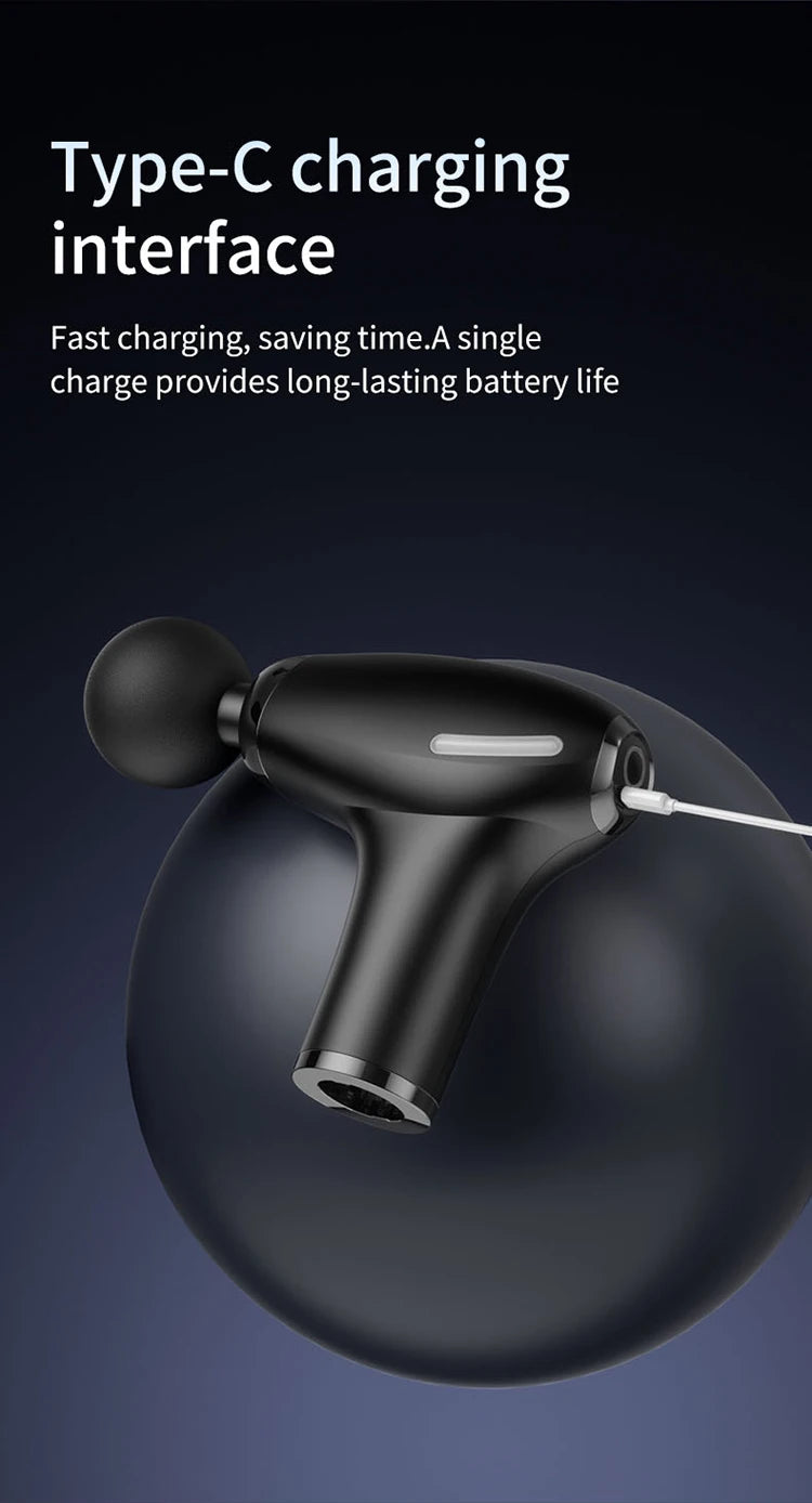 Mulit functional fascia gun with Extended Handle Percussion Back Massager for muscle relaxation  Back Waist Body Massage