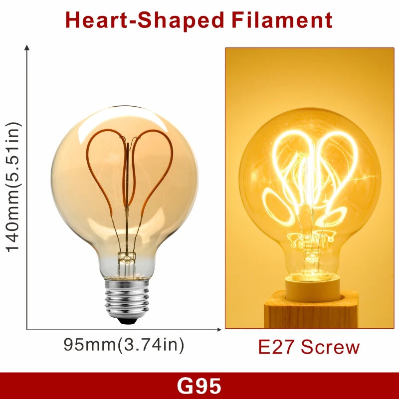 E14 E27 Retro LED Spiral Filament Light Bulb 4W Warm Yellow 220V C35 A60 T45 ST64 T185 T225 G80 G95 G125 Vintage Edison Lamp