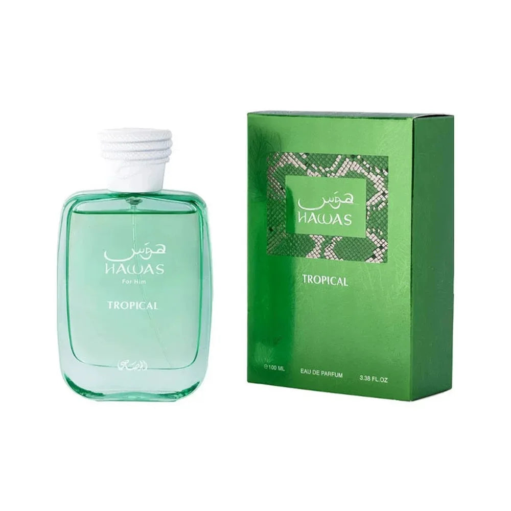 Hawas for Him Tropical - 100ml Exotic Summer Scent, Long-Lasting Beach & Vacation Fragrance for Daily Commute, Ideal Gift