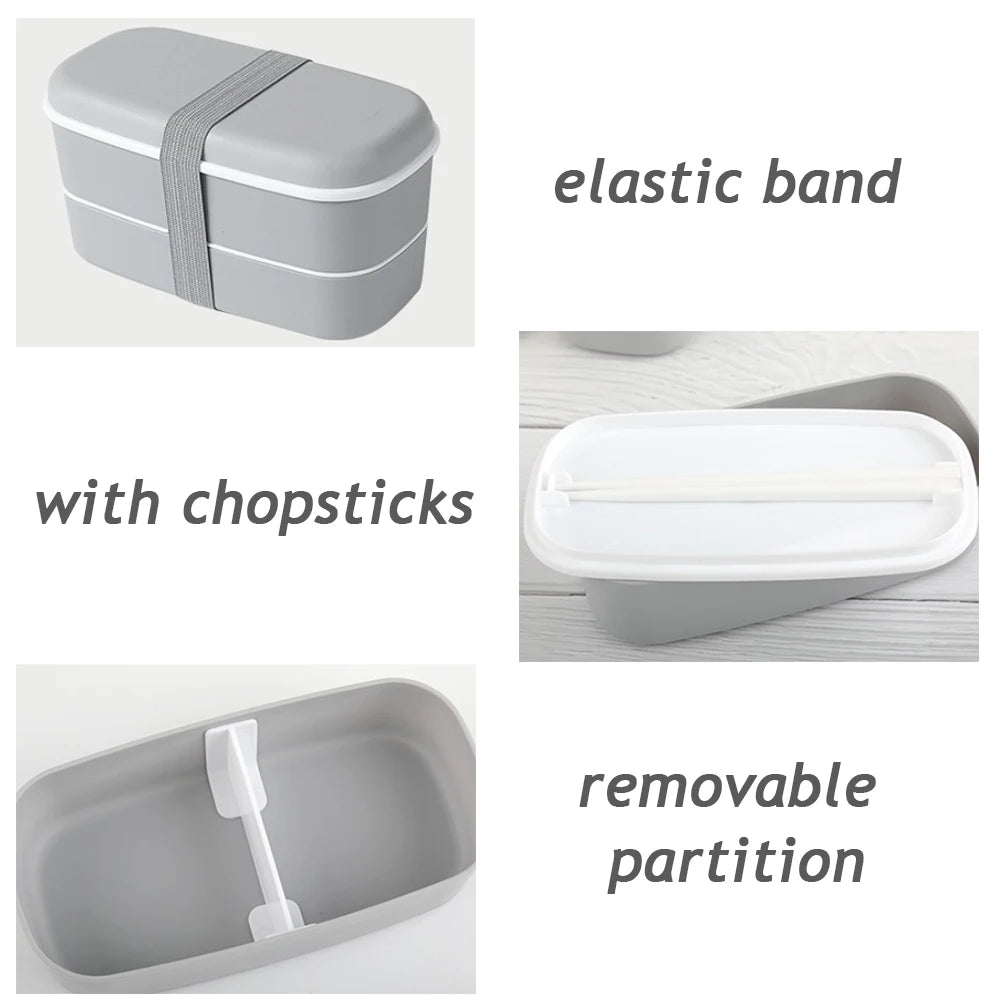 New Portable Leak-proof Food  Double-layer Bento Box Lunch Box  Lunch Box for Kids Food Container Food Storage Snack