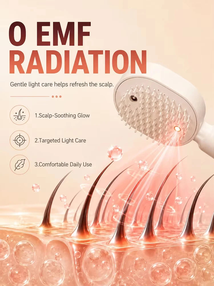 IN 2026 Nano Mist Hair Brush Electric Spray Comb Scalp Massager Rechargeable Detangling Brush Smooth Hair Care Device