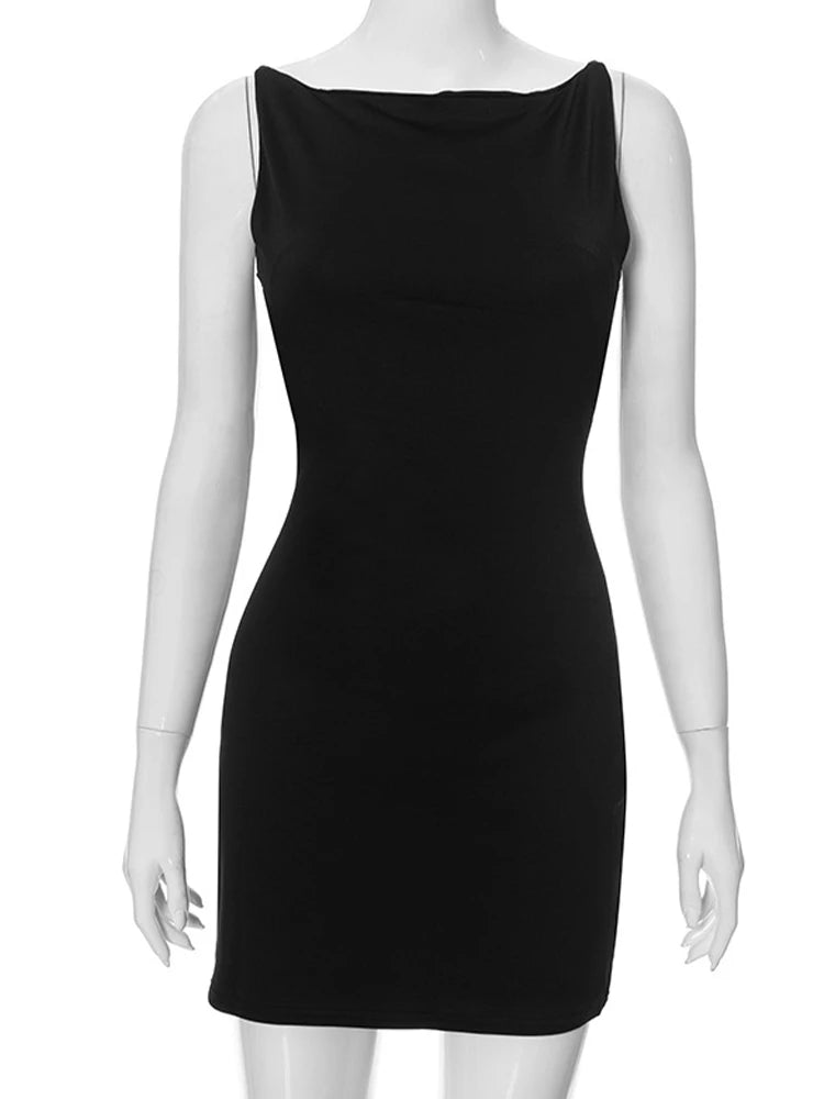 Women's Sleeveless Mini Wrap Dress Y2K Basic Casual Fashion Summer Sexy Elegant Club Party Evening Outfit 2025